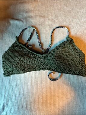 Time and try Olive Green Crochet Bikini